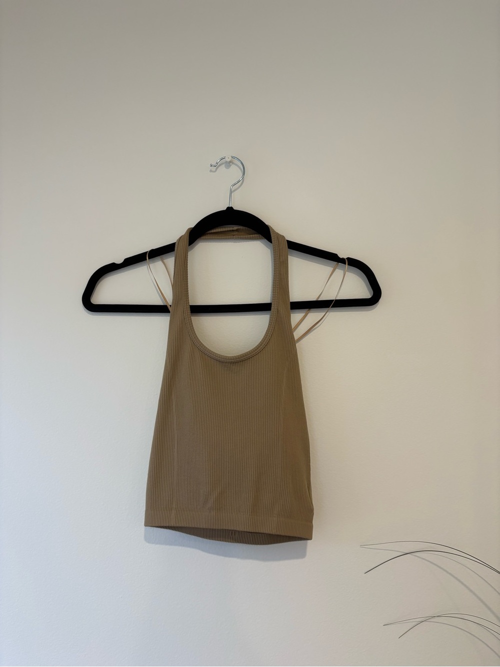 American Eagle Outfitters Ribbed Tank Top in Taupe